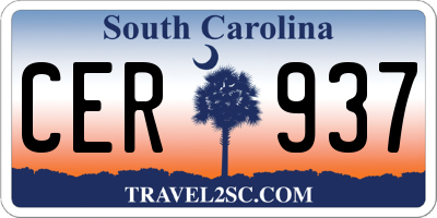 SC license plate CER937