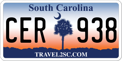 SC license plate CER938