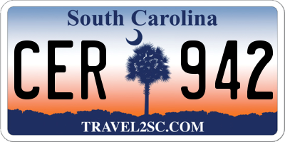 SC license plate CER942