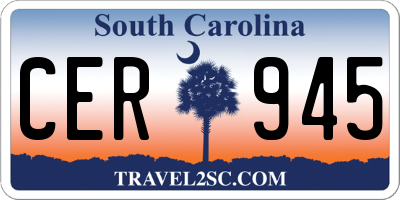 SC license plate CER945