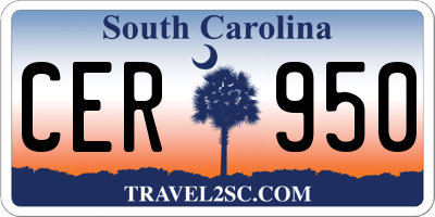 SC license plate CER950