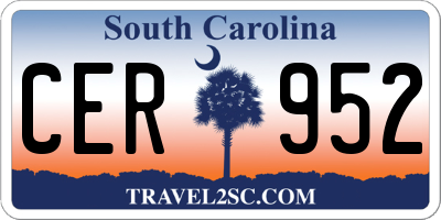 SC license plate CER952