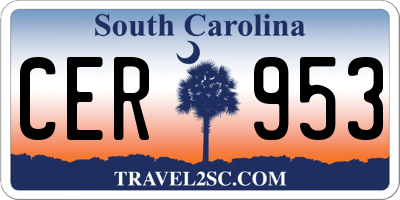 SC license plate CER953