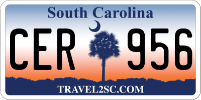 SC license plate CER956
