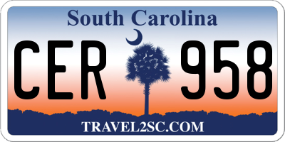 SC license plate CER958