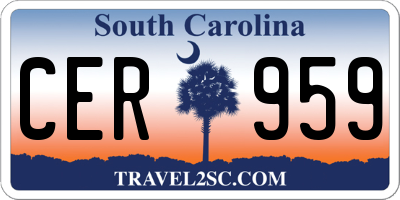 SC license plate CER959
