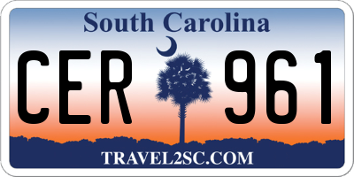 SC license plate CER961