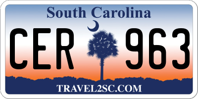 SC license plate CER963