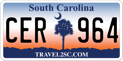 SC license plate CER964