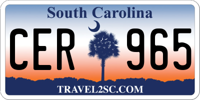 SC license plate CER965
