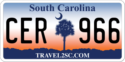 SC license plate CER966