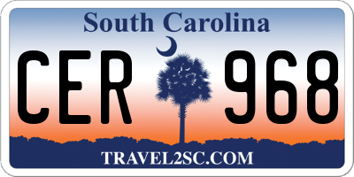 SC license plate CER968