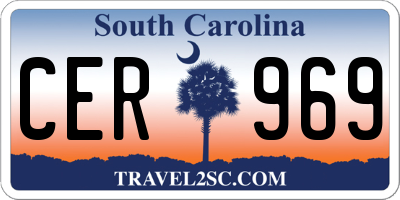 SC license plate CER969