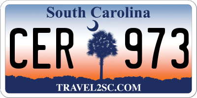 SC license plate CER973