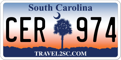 SC license plate CER974