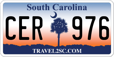 SC license plate CER976