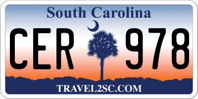 SC license plate CER978