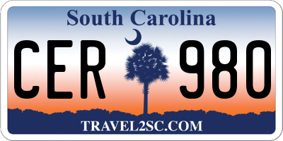 SC license plate CER980