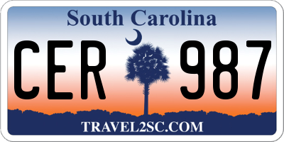 SC license plate CER987