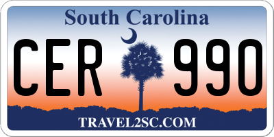 SC license plate CER990