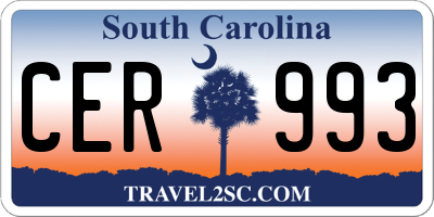 SC license plate CER993