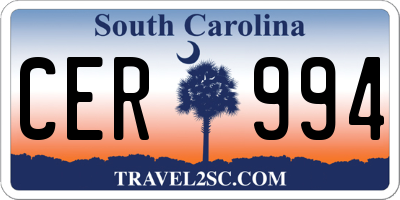 SC license plate CER994