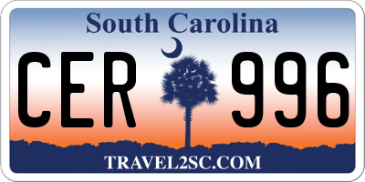 SC license plate CER996