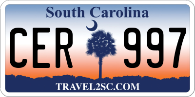 SC license plate CER997