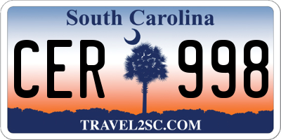 SC license plate CER998