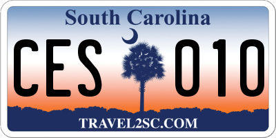 SC license plate CES010