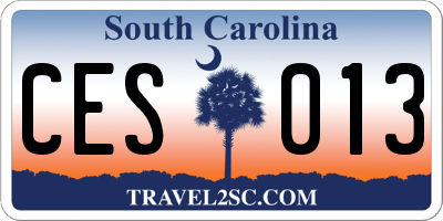 SC license plate CES013