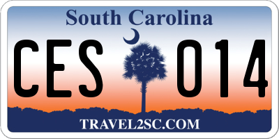 SC license plate CES014