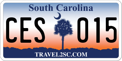 SC license plate CES015