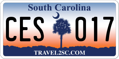 SC license plate CES017