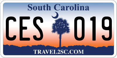 SC license plate CES019