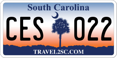 SC license plate CES022