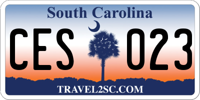 SC license plate CES023