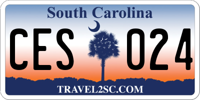 SC license plate CES024