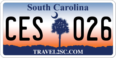 SC license plate CES026