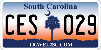 SC license plate CES029