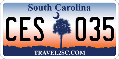 SC license plate CES035