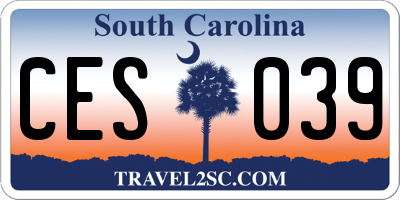 SC license plate CES039