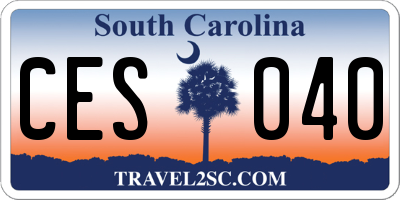 SC license plate CES040
