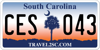 SC license plate CES043