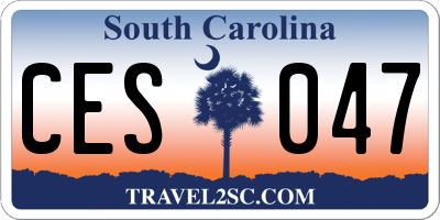 SC license plate CES047
