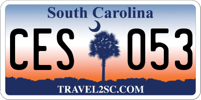 SC license plate CES053