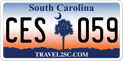 SC license plate CES059