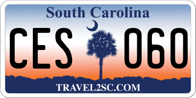 SC license plate CES060