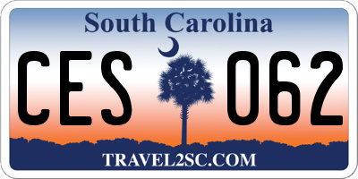 SC license plate CES062