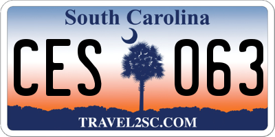 SC license plate CES063